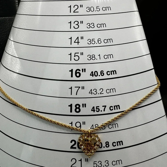 Authentic CD 18K gold plated Christian Dior heart necklace - Picture 13 of 13